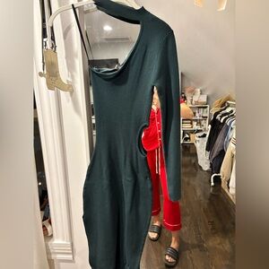 Windsor One Shoulder Dark Teal Cut Out Dress